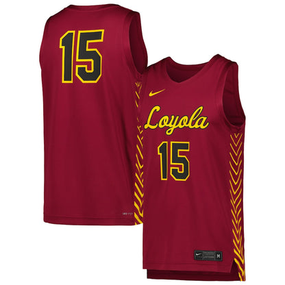 15 Maroon Loyola Chicago Ramblers Replica Basketball Jersey - retro stitched basketball jersey for 15 Maroon fans