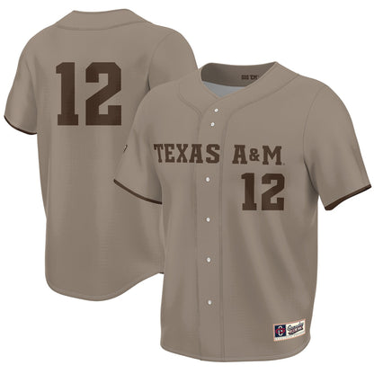 Gameday Greats Khaki Texas Am Aggies Corps Of Cadet Lightweight Baseball Jersey - retro stitched baseball jersey for Gameday Greats fans