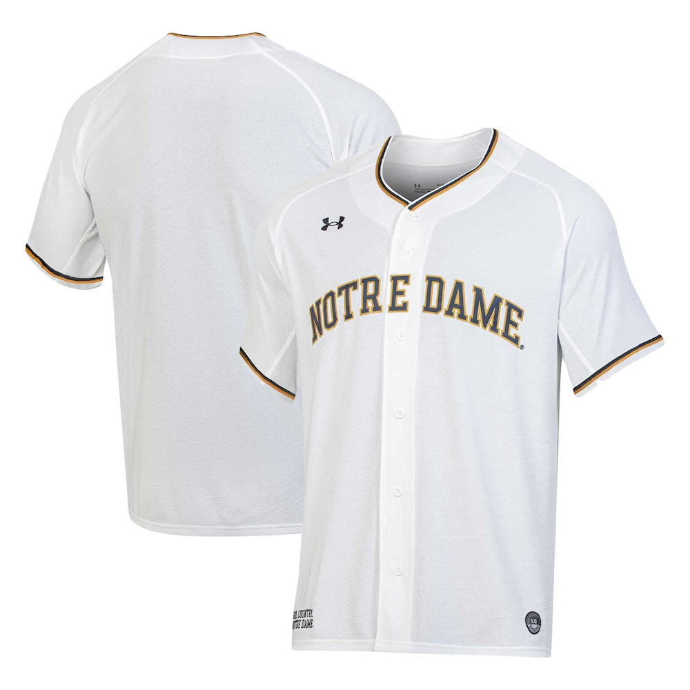 White Notre Dame Fighting Irish Replica Baseball Jersey - retro stitched baseball jersey for White Notre fans