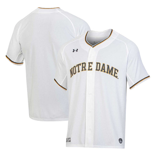 White Notre Dame Fighting Irish Replica Baseball Jersey - retro stitched baseball jersey for White Notre fans