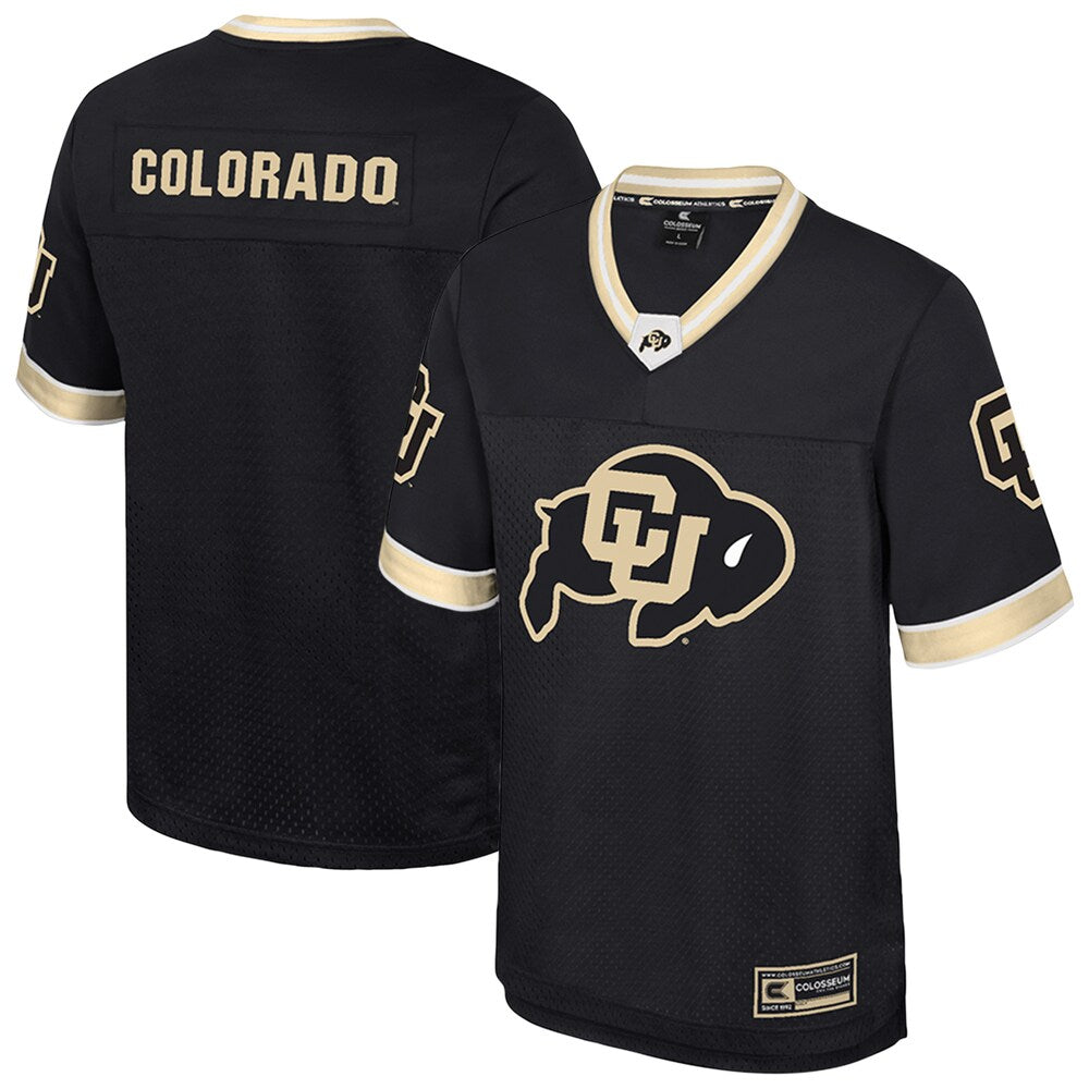 Colosseum Black Colorado Buffaloes Nothing But The Hits Football Jersey - retro stitched football jersey for Colosseum Black fans