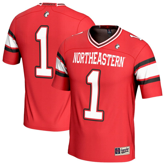 Gameday Greats Red 1 Northeastern Huskies Lightweight Collegiate Football Fashion Jersey - retro stitched football jersey for Gameday Greats fans