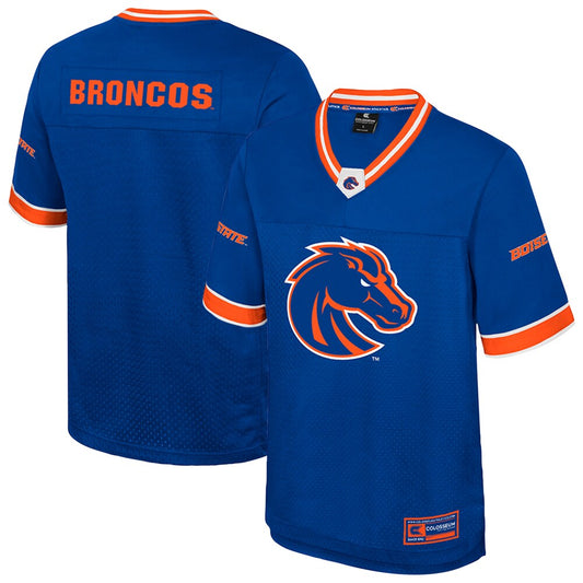 Colosseum Royal Boise State Broncos Nothing But The Hits Football Jersey - retro stitched football jersey for Colosseum Royal fans