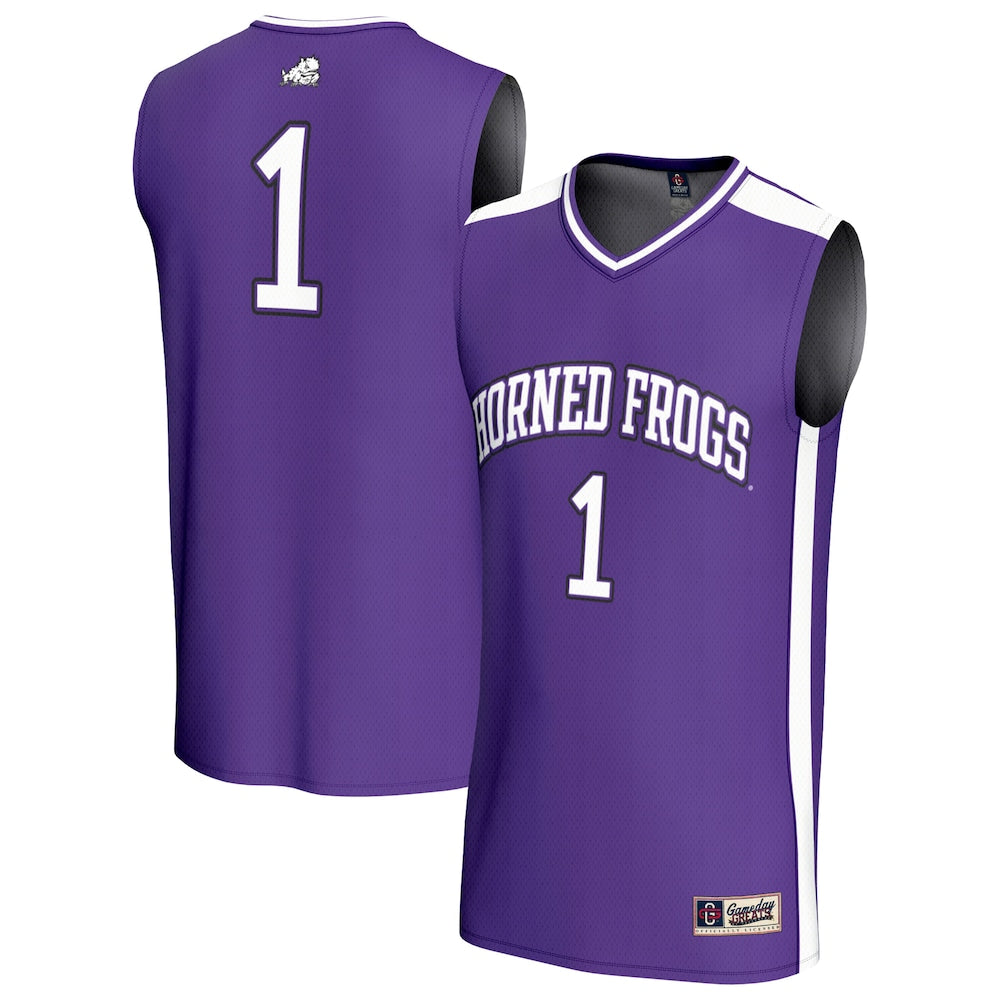 Gameday Greats 1 Purple Tcu Horned Frogs Lightweight Collegiate Basketball Fashion Jersey - retro stitched basketball jersey for Gameday Greats fans