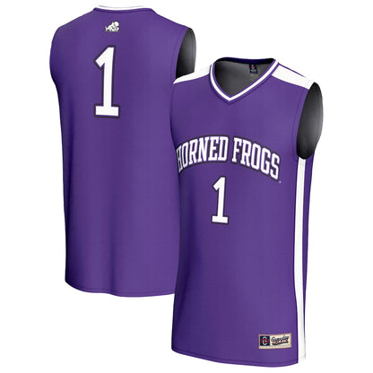 Gameday Greats 1 Purple Tcu Horned Frogs Lightweight Collegiate Basketball Fashion Jersey - retro stitched basketball jersey for Gameday Greats fans