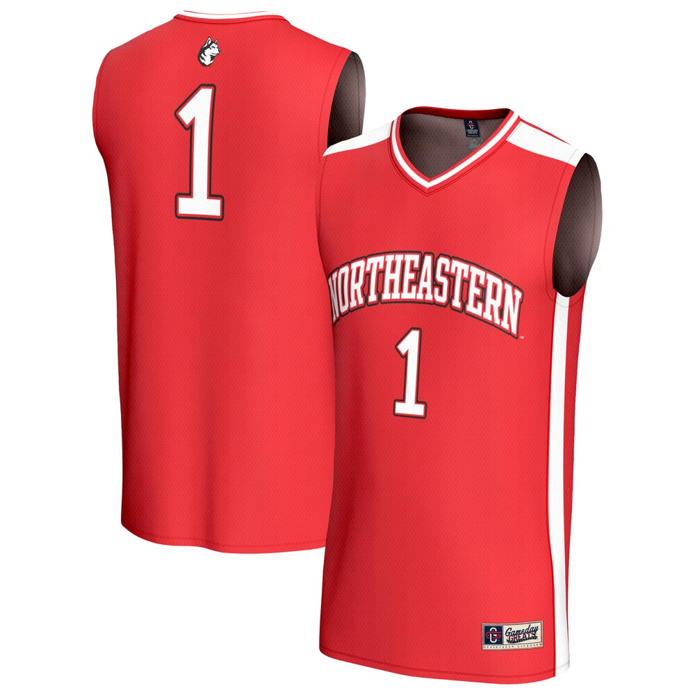 Gameday Greats Red 1 Northeastern Huskies Lightweight Collegiate Basketball Fashion Jersey - retro stitched basketball jersey for Gameday Greats fans