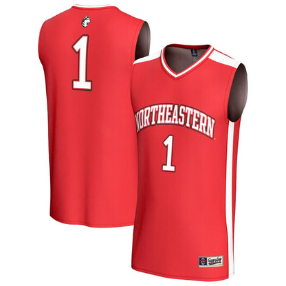 Gameday Greats Red 1 Northeastern Huskies Lightweight Collegiate Basketball Fashion Jersey - retro stitched basketball jersey for Gameday Greats fans