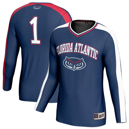 Gameday Greats Navy 1 Florida Atlantic Owls Lightweight Collegiate Volleyball Fashion Jersey - retro stitched jersey jersey for Gameday Greats fans
