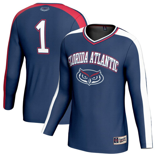 Gameday Greats Navy 1 Florida Atlantic Owls Lightweight Collegiate Volleyball Fashion Jersey - retro stitched jersey jersey for Gameday Greats fans