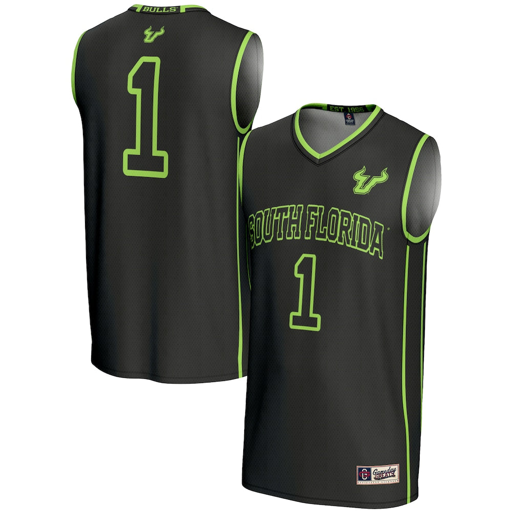 Gameday Greats 1 Black South Florida Bulls Lightweight Basketball Jersey - retro stitched basketball jersey for Gameday Greats fans