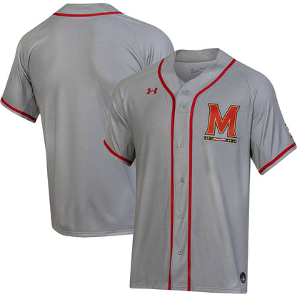 Gray Maryland Terrapins Replica Baseball Jersey - retro stitched baseball jersey for Gray Maryland fans