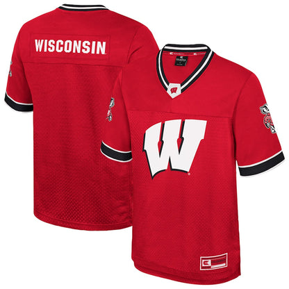 Colosseum Red Wisconsin Badgers Nothing But The Hits Football Jersey - retro stitched football jersey for Colosseum Red fans