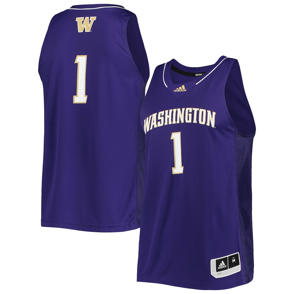 1 Purple Washington Huskies Team Swingman Basketball Jersey - retro stitched basketball jersey for 1 Purple fans