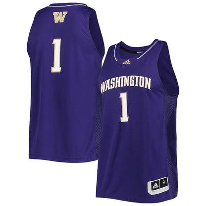 1 Purple Washington Huskies Team Swingman Basketball Jersey - retro stitched basketball jersey for 1 Purple fans
