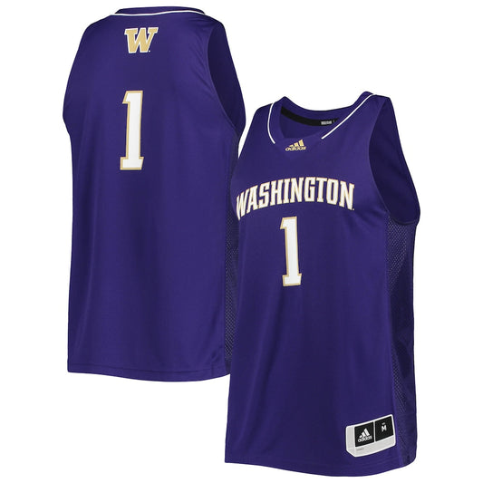 1 Purple Washington Huskies Team Swingman Basketball Jersey - retro stitched basketball jersey for 1 Purple fans