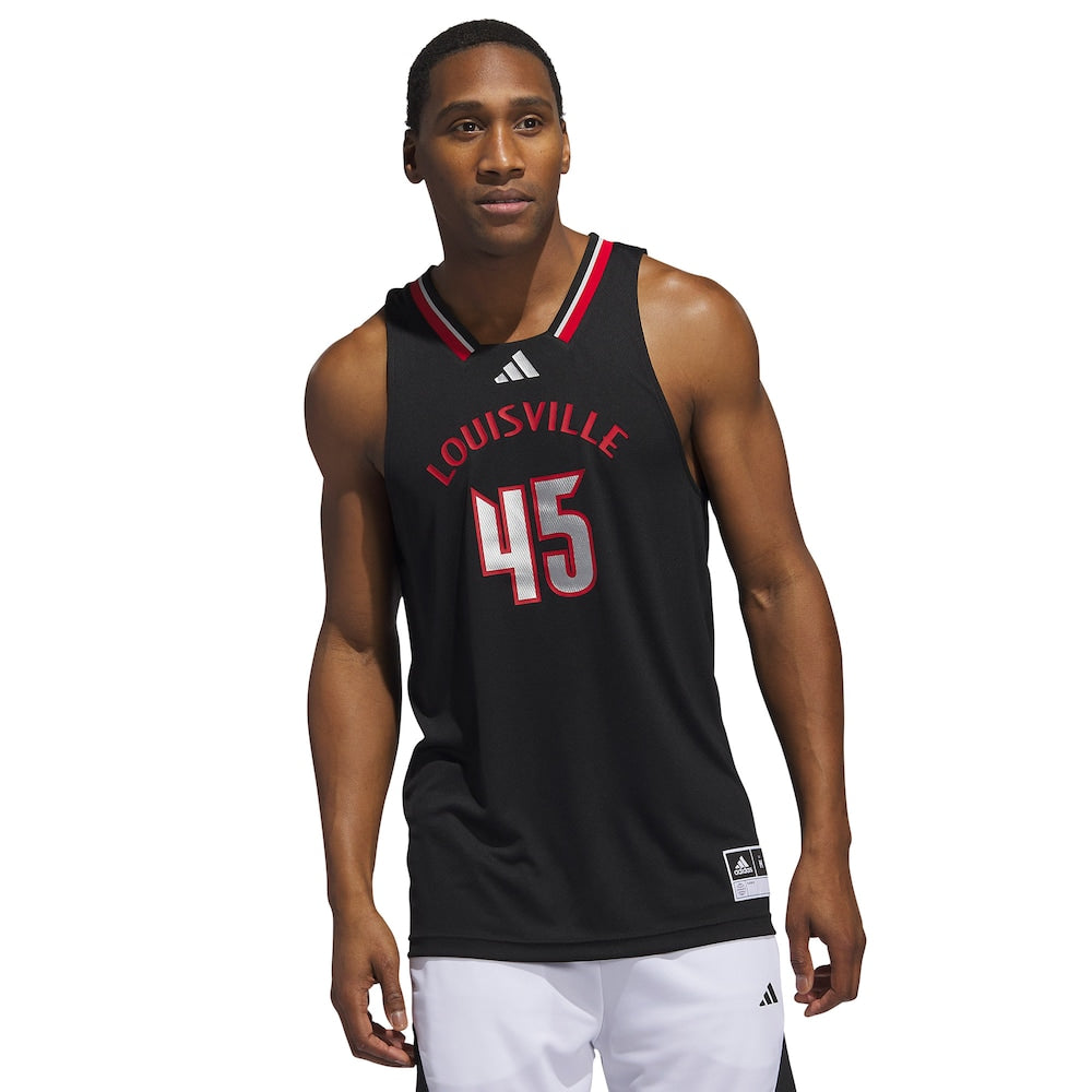 45 Black Louisville Cardinals Swingman Jersey - retro stitched jersey jersey for 45 Black fans