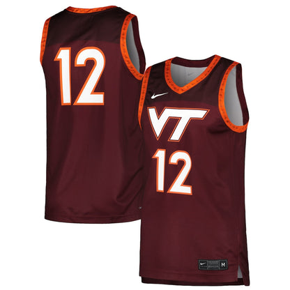 Maroon Virginia Tech Hokies Replica Basketball Jersey - retro stitched basketball jersey for Maroon Virginia fans