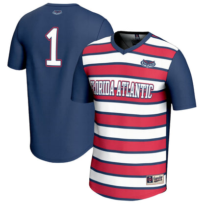 Gameday Greats Navyred 1 Florida Atlantic Owls Lightweight Collegiate Soccer Fashion Jersey - retro stitched jersey jersey for Gameday Greats fans