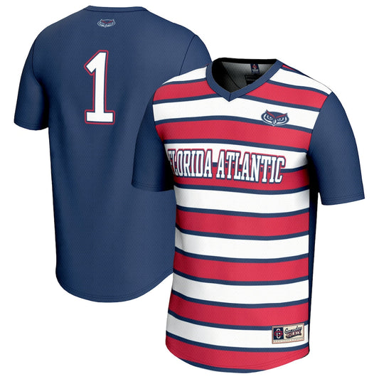 Gameday Greats Navyred 1 Florida Atlantic Owls Lightweight Collegiate Soccer Fashion Jersey - retro stitched jersey jersey for Gameday Greats fans