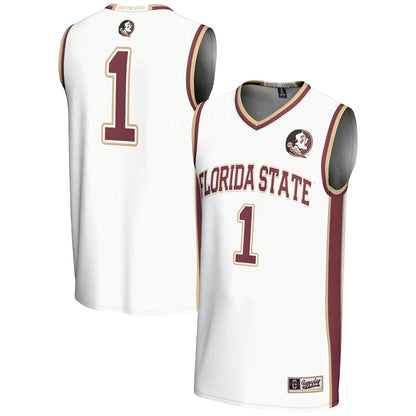 Male Gameday Greats 1 White Florida State Seminoles Lightweight Basketball Jersey - retro stitched basketball jersey for Male Gameday fans