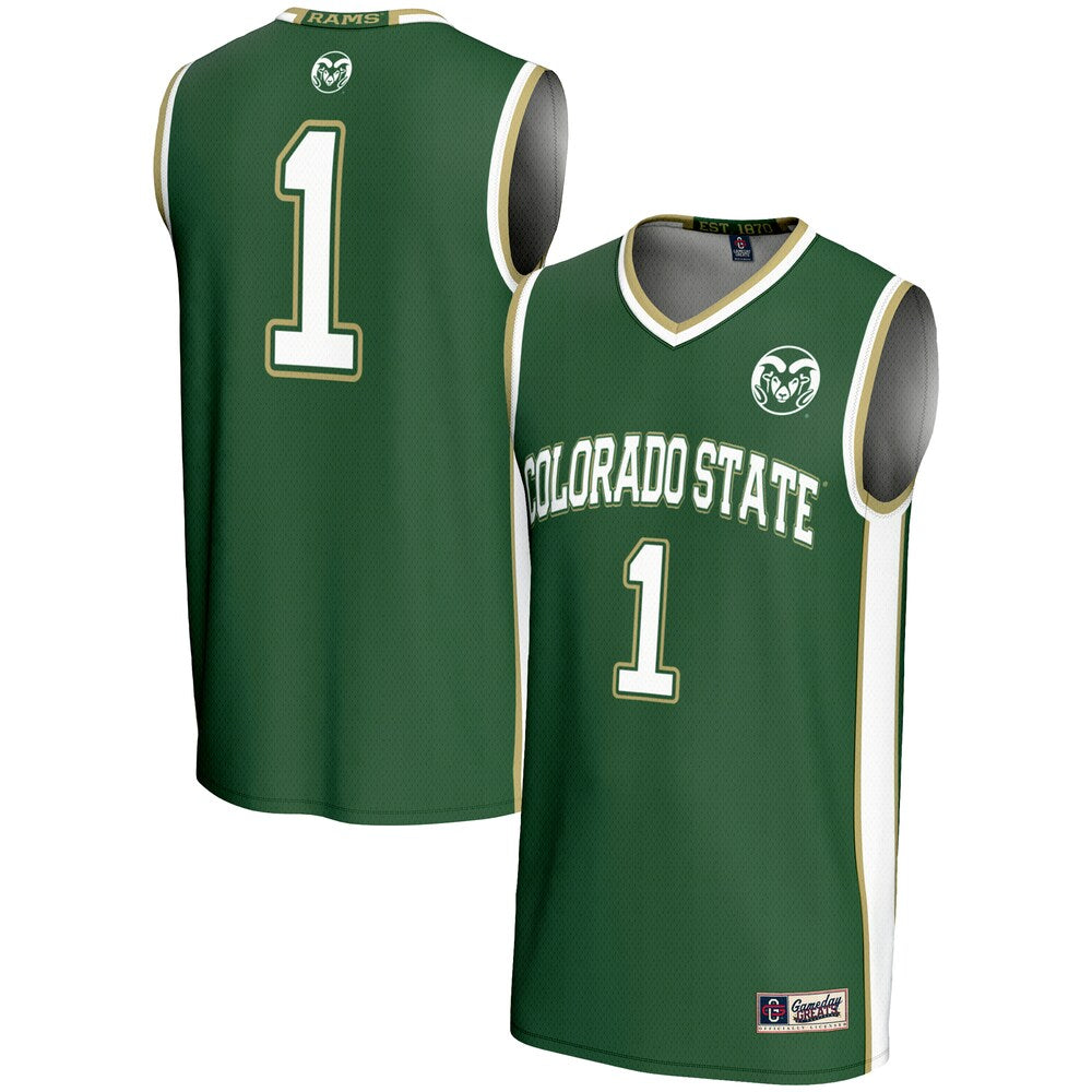 Gameday Greats 1 Green Colorado State Rams Lightweight Basketball Jersey - retro stitched basketball jersey for Gameday Greats fans