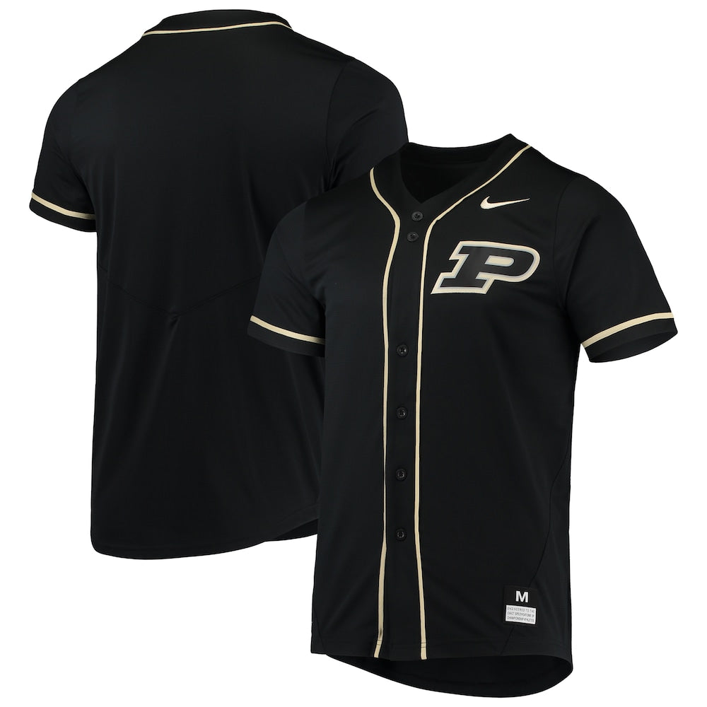 Black Purdue Boilermakers Replica Baseball Jersey - retro stitched baseball jersey for Black Purdue fans