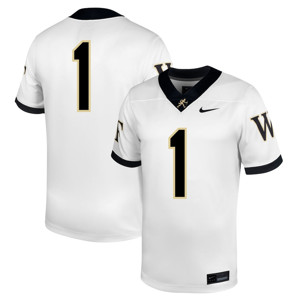 1 White Wake Forest Demon Deacons Untouchable Football Jersey - retro stitched football jersey for 1 White fans