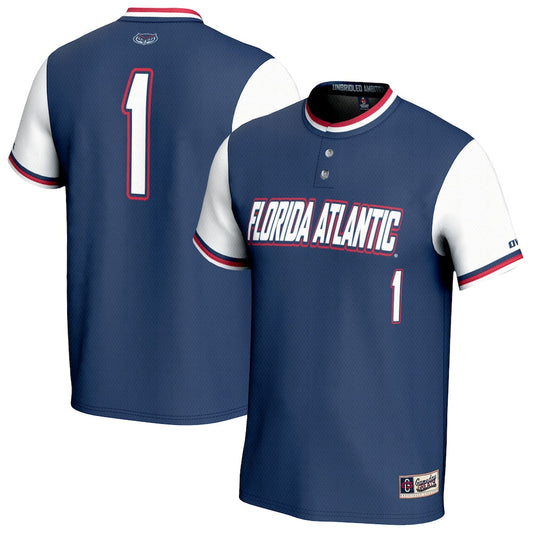 Gameday Greats Navy 1 Florida Atlantic Owls Lightweight Collegiate Softball Fashion Jersey - retro stitched jersey jersey for Gameday Greats fans