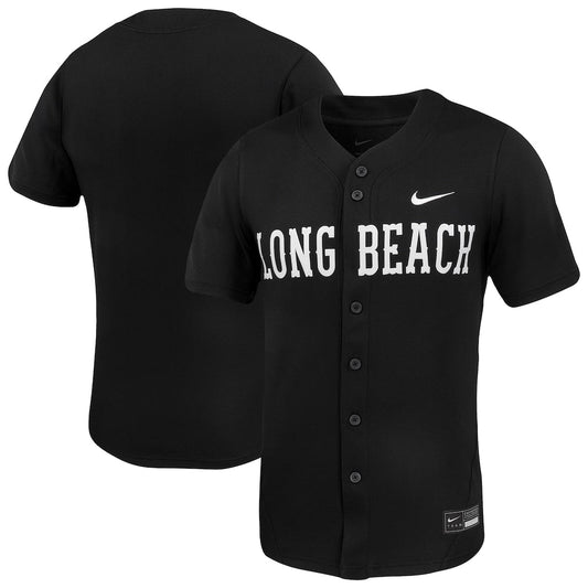 Black Cal State Long Beach The Beach Replica Baseball Jersey - retro stitched baseball jersey for Black Cal fans