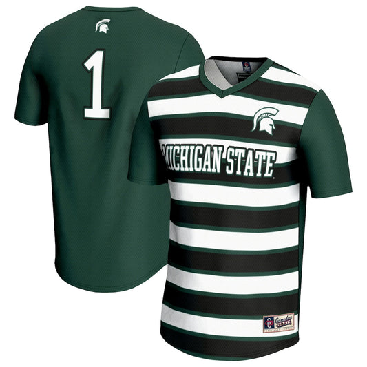 Gameday Greats 1 Green Michigan State Spartans Lightweight Soccer Fashion Jersey - retro stitched jersey jersey for Gameday Greats fans