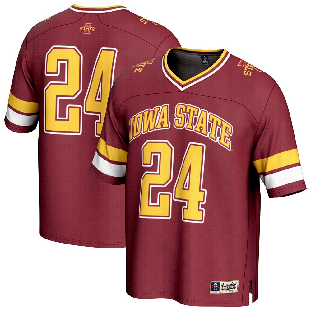 Gameday Greats 24 Cardinal Iowa State Cyclones Lightweight Collegiate Football Fashion Jersey - retro stitched football jersey for Gameday Greats fans