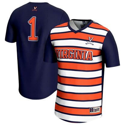 Gameday Greats 1 Navy Virginia Cavaliers Lightweight Soccer Fashion Jersey - retro stitched jersey jersey for Gameday Greats fans