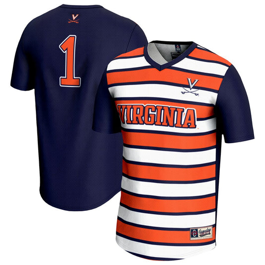Gameday Greats 1 Navy Virginia Cavaliers Lightweight Soccer Fashion Jersey - retro stitched jersey jersey for Gameday Greats fans