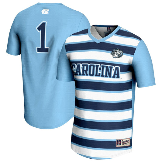 Gameday Greats 1 Carolina Blue North Carolina Tar Heels Lightweight Soccer Fashion Jersey - retro stitched jersey jersey for Gameday Greats fans