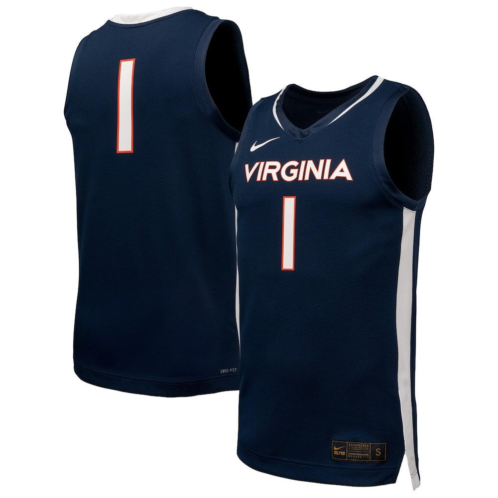 Navy Virginia Cavaliers Replica Basketball Jersey - retro stitched basketball jersey for Navy Virginia fans