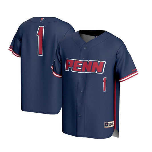 Gameday Greats 1 Navy Pennsylvania Quakers Lightweight Baseball Jersey - retro stitched baseball jersey for Gameday Greats fans