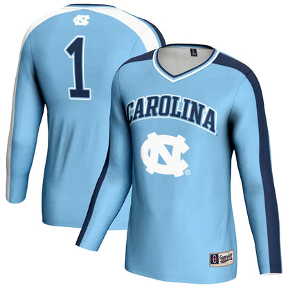 Gameday Greats Light Blue North Carolina Tar Heels 1 Lightweight Volleyball Fashion Jersey - retro stitched jersey jersey for Gameday Greats fans