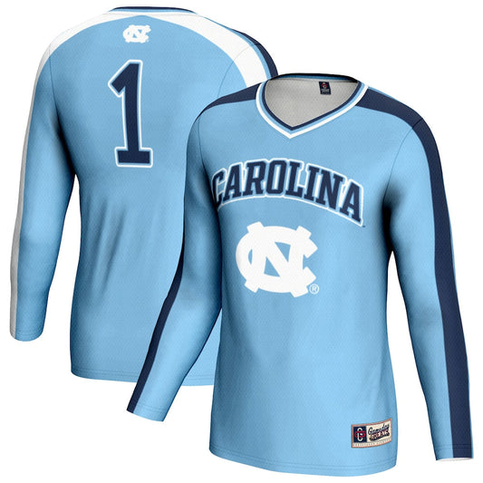 Gameday Greats Light Blue North Carolina Tar Heels 1 Lightweight Volleyball Fashion Jersey - retro stitched jersey jersey for Gameday Greats fans