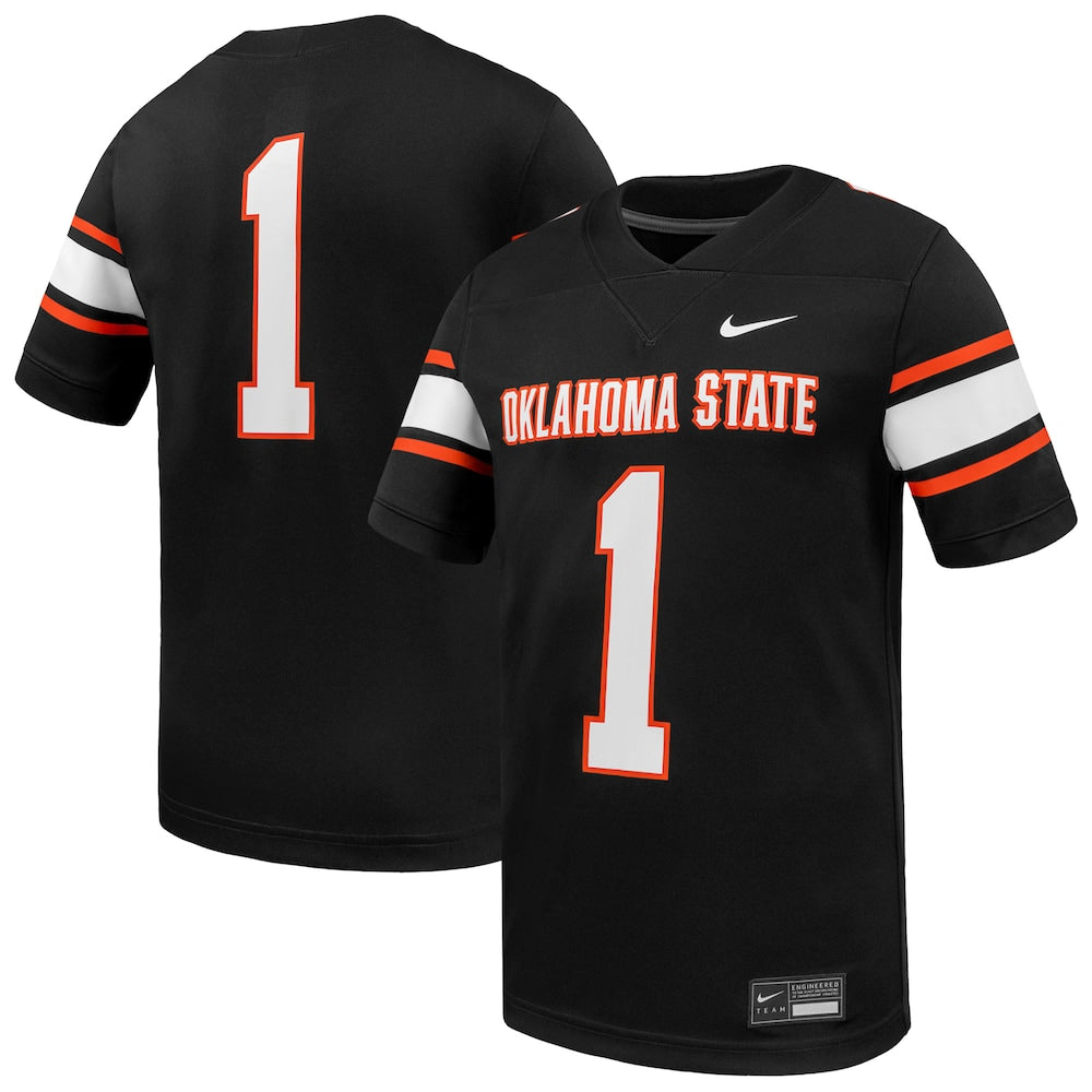 1 Black Oklahoma State Cowboys Untouchable Replica Game Jersey - retro stitched jersey jersey for 1 Black fans