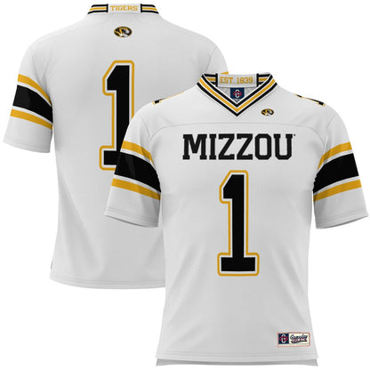 Gameday Greats 1 White Missouri Tigers Football Jersey - retro stitched football jersey for Gameday Greats fans