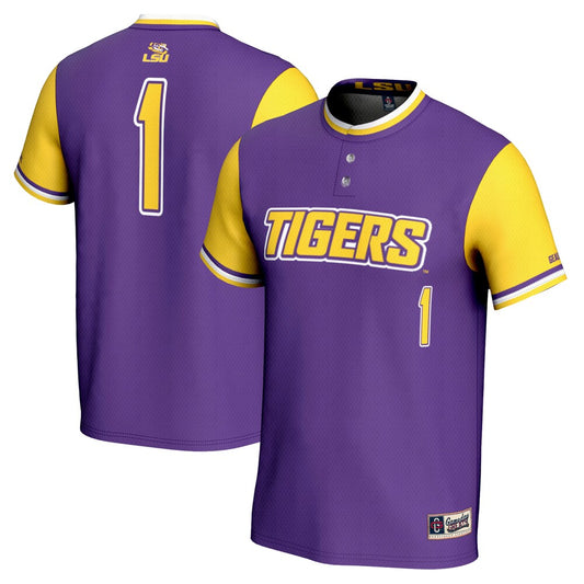 Gameday Greats 1 Purple Lsu Tigers Lightweight Softball Jersey - retro stitched jersey jersey for Gameday Greats fans