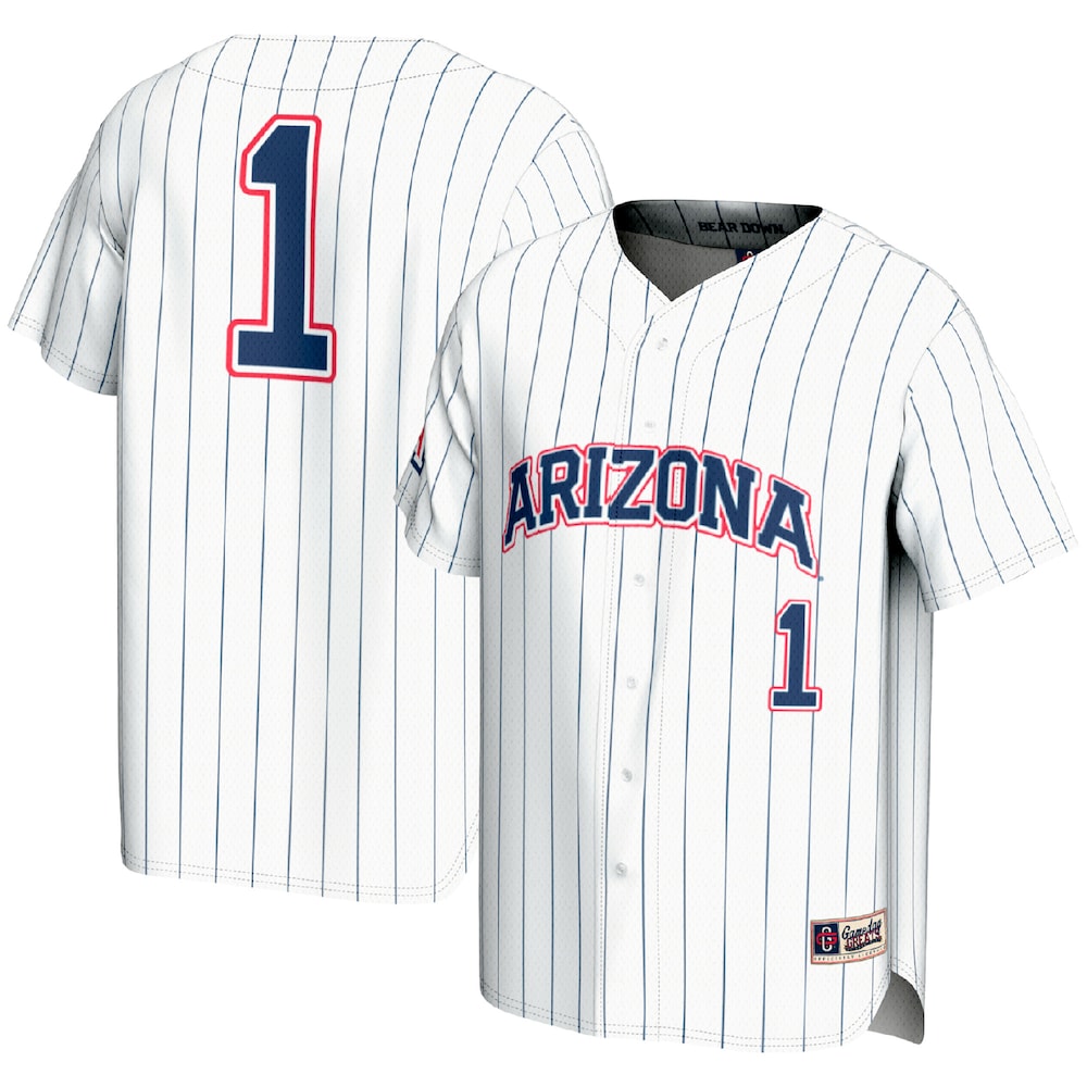 Gameday Greats 1 White Arizona Wildcats Lightweight Baseball Fashion Jersey - retro stitched baseball jersey for Gameday Greats fans