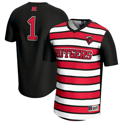 Gameday Greats 1 Black Rutgers Scarlet Knights Lightweight Soccer Fashion Jersey - retro stitched jersey jersey for Gameday Greats fans