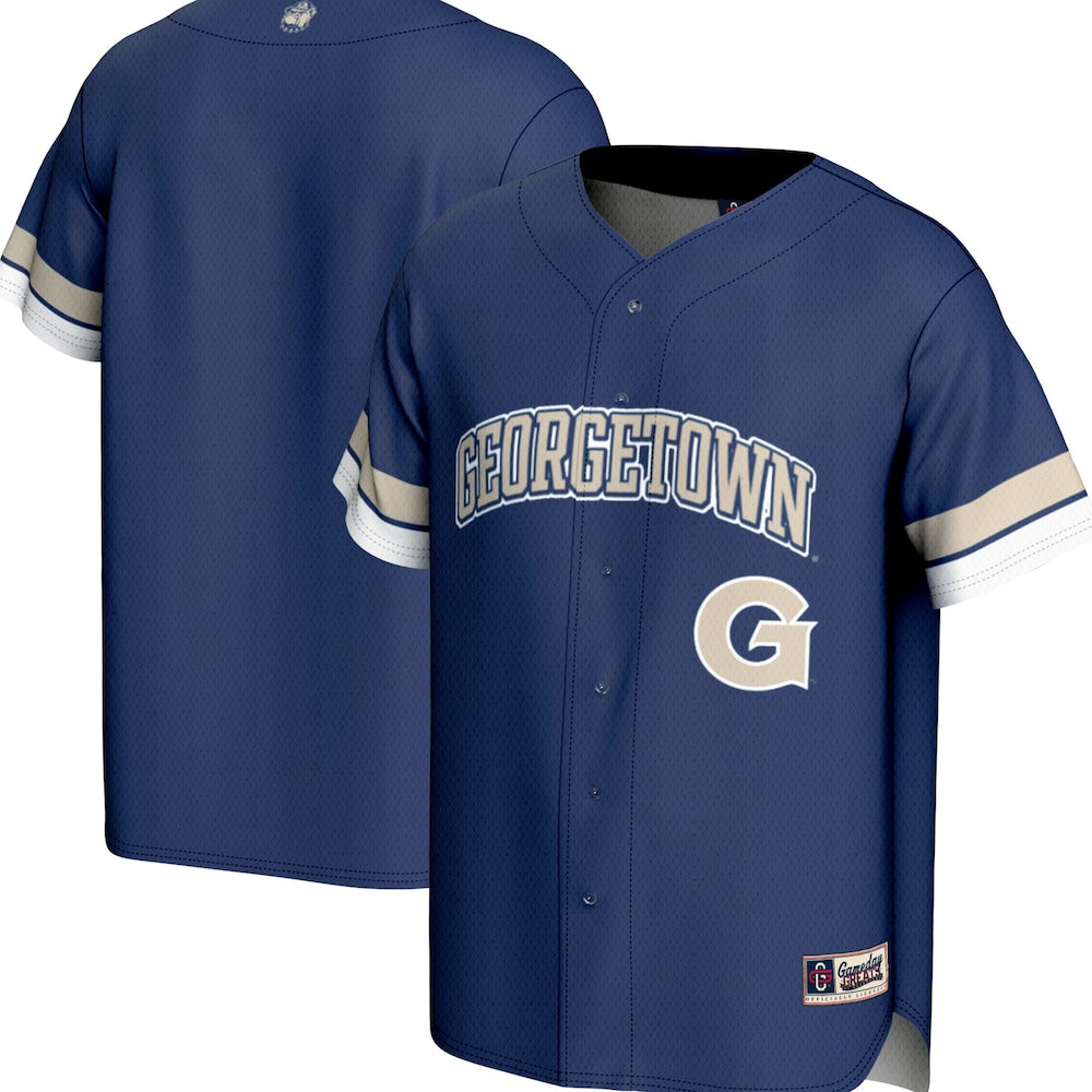 Gameday Greats Navy Georgetown Hoyas Spirit Baseball Jersey - retro stitched baseball jersey for Gameday Greats fans