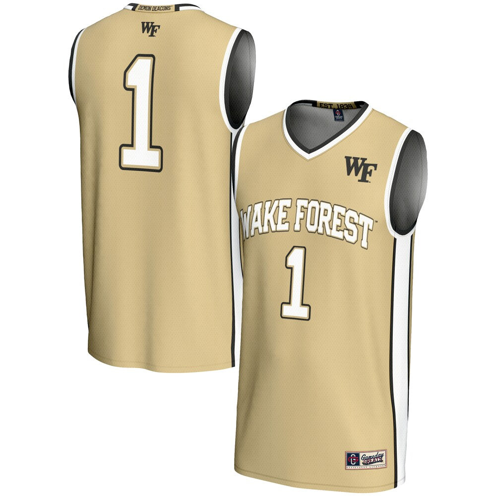 Gameday Greats 1 Gold Wake Forest Demon Deacons Lightweight Basketball Jersey - retro stitched basketball jersey for Gameday Greats fans