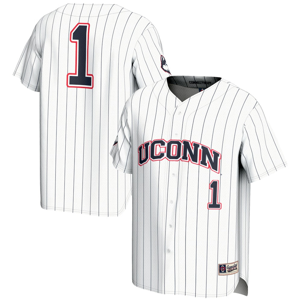 Gameday Greats 1 White Uconn Huskies Lightweight Baseball Jersey - retro stitched baseball jersey for Gameday Greats fans