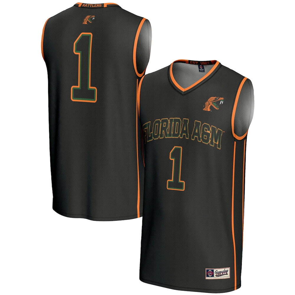 Gameday Greats 1 Black Florida Am Rattlers Lightweight Basketball Jersey - retro stitched basketball jersey for Gameday Greats fans