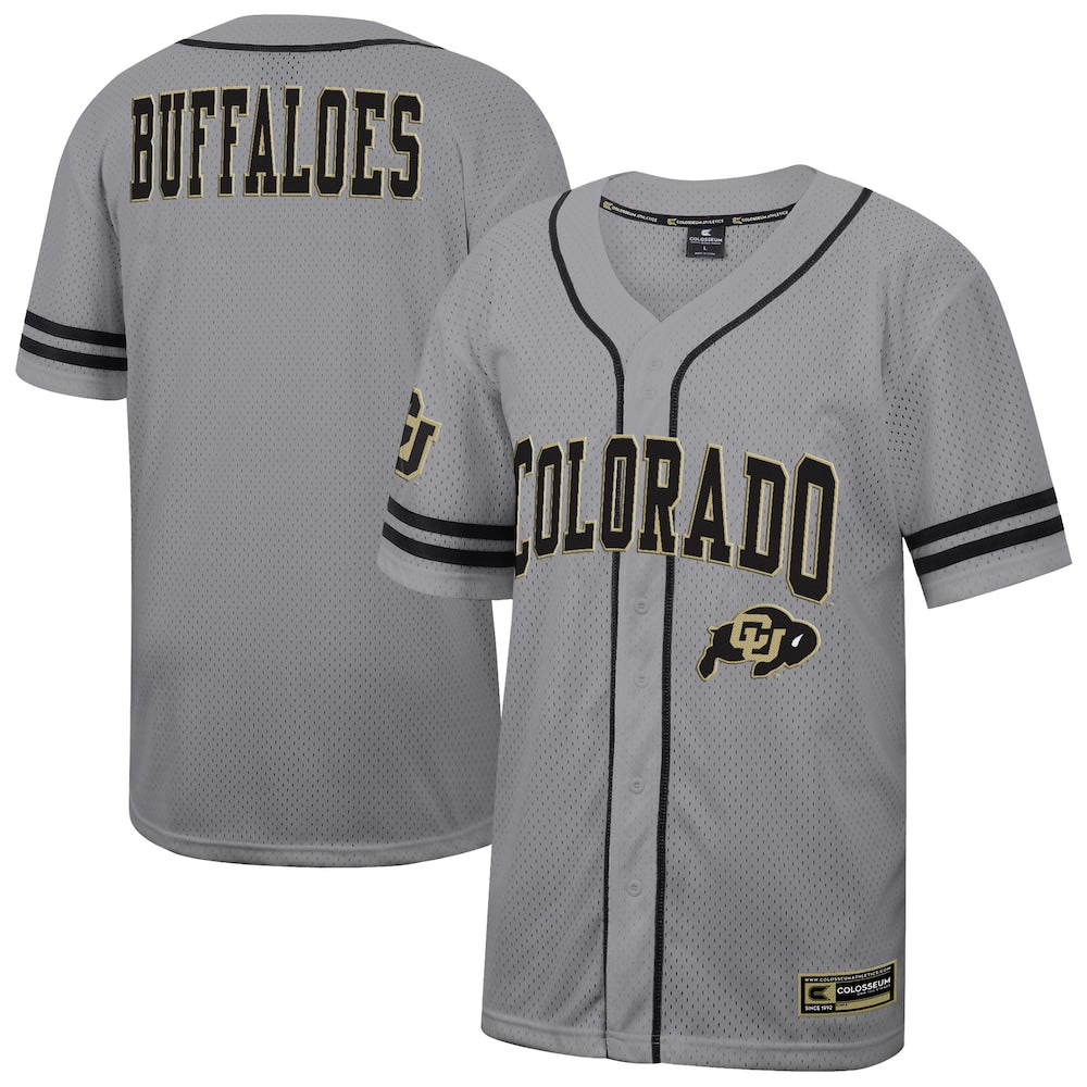 Colosseum Gray Colorado Buffaloes Free Spirited Baseball Jersey - retro stitched baseball jersey for Colosseum Gray fans