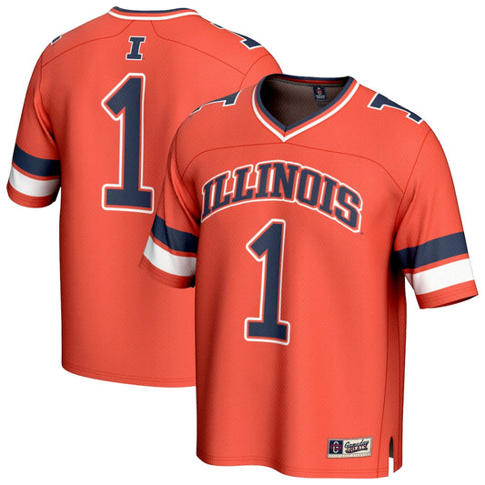 Gameday Greats 1 Orange Illinois Fighting Illini Collegiate Football Fashion Jersey - retro stitched football jersey for Gameday Greats fans