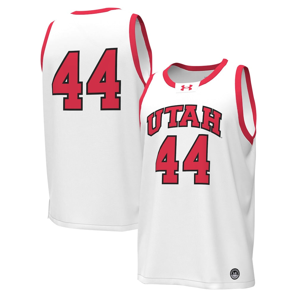 44 White Utah Utes Replica Basketball Jersey - retro stitched basketball jersey for 44 White fans